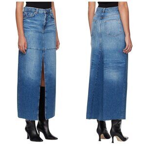 Reformation Taxx Maxi Denim Skirt Size 31 NWT Sustainable Cotton